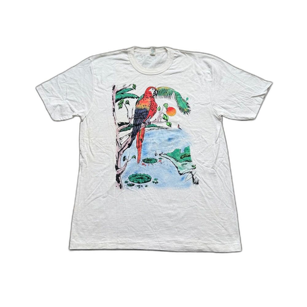 VINTAGE HERING PENTEADO PARROT BIRD SINGLE STITCH T-SHIRT XG